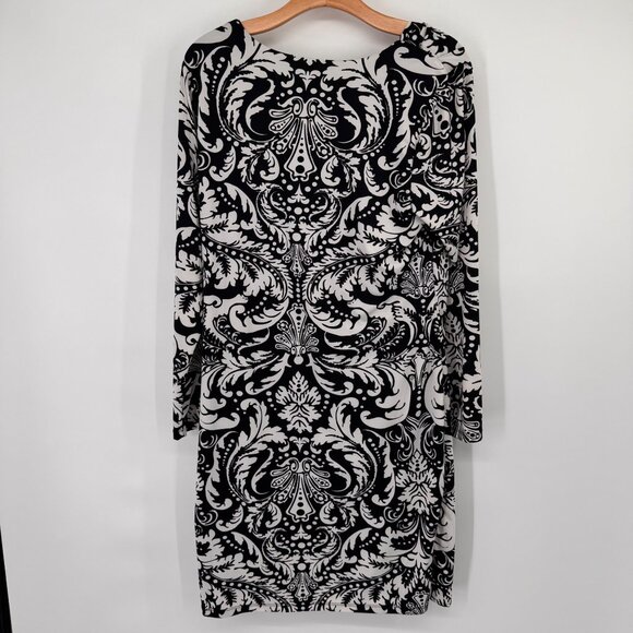 INC International Concepts Womens Black White Paisley Print Dress size 0X plus - Picture 10 of 13
